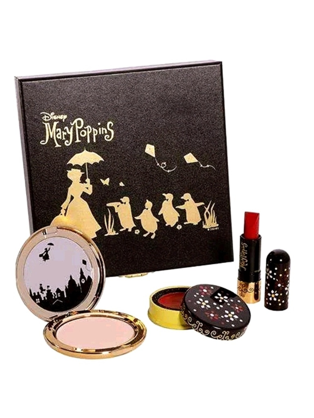 Disney Mary Poppins Besamé Set . Powder, Lipstick, Cream Rouge
